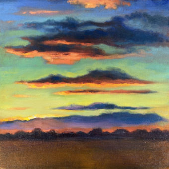 Sunrise Shimmer 12x12 oil on canvas by Lil Chrzan